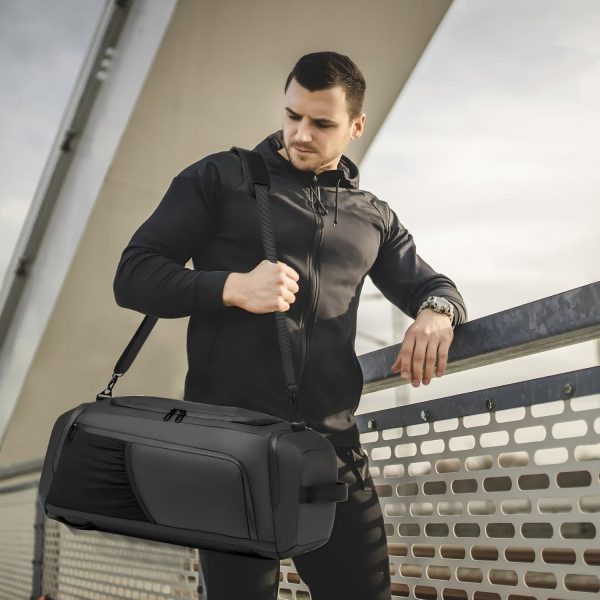 Gym bag for Men with Shoes Compartment - 40L Duffle Bag for Travel with Wet Pocket,3 in 1 Waterproof Sports Bags and Gym Backpack with Water Bottle Holder - Image 2