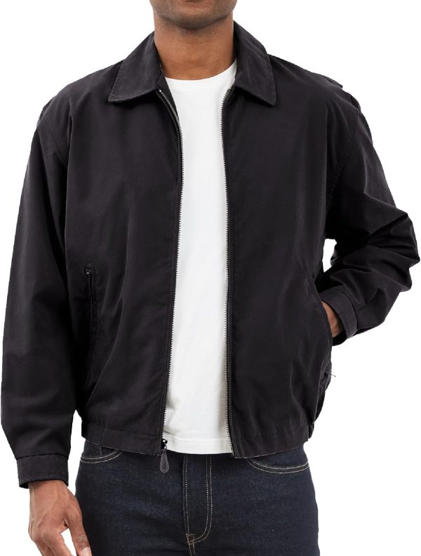 LONDON FOG Men's Auburn Zip-Front Golf Jacket (Regular & Big-Tall Sizes), Black, Large