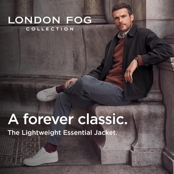 LONDON FOG Men's Auburn Zip-Front Golf Jacket (Regular & Big-Tall Sizes), Black, Large - Image 2