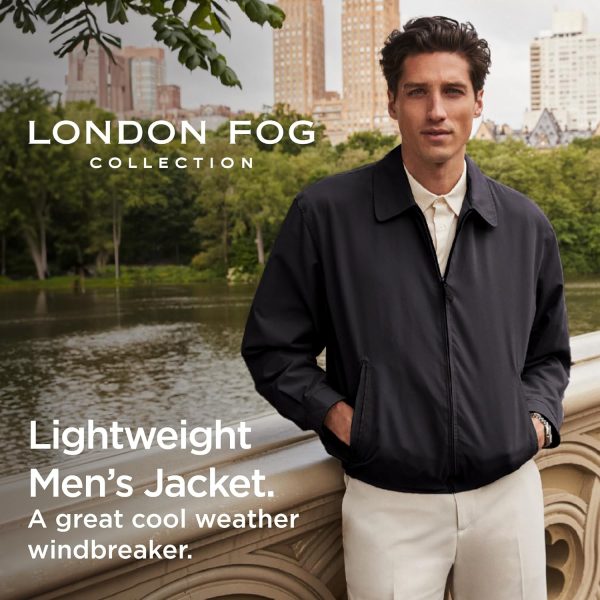 LONDON FOG Men's Auburn Zip-Front Golf Jacket (Regular & Big-Tall Sizes), Black, Large - Image 3