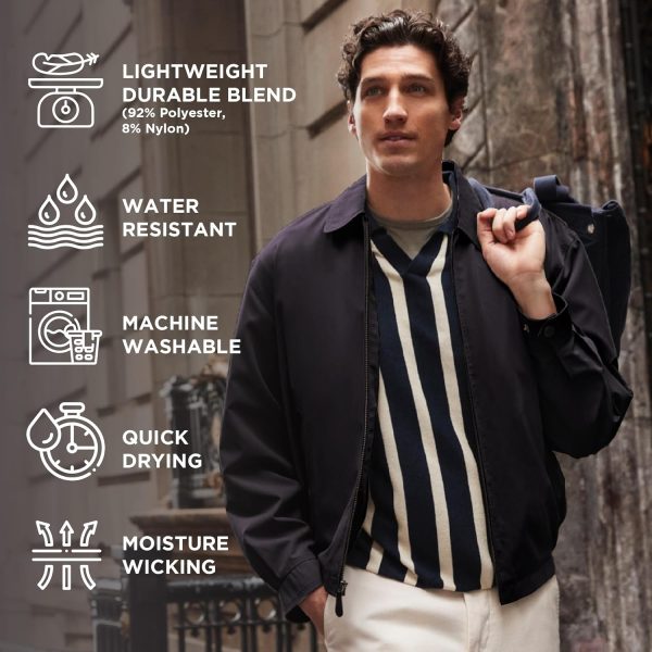 LONDON FOG Men's Auburn Zip-Front Golf Jacket (Regular & Big-Tall Sizes), Black, Large - Image 5